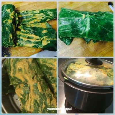 Alu Vadi - Patra preparation