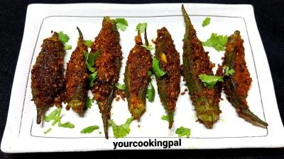 Bharli Bhendi - Stuffed Okra fry - Bhindi preparation photo 3
