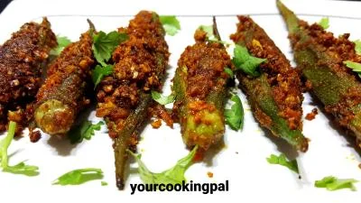 Bharli Bhendi - Stuffed Okra fry - Bhindi preparation photo 4