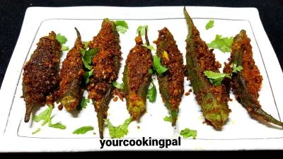 Bharli Bhendi - Stuffed Okra fry - Bhindi preparation photo 5