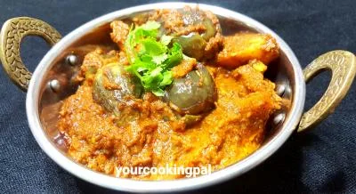 Bharli Vangi - Maharashtrian style stuffed Eggplants preparation