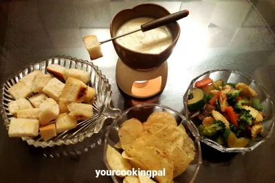 Cheese Fondue preparation