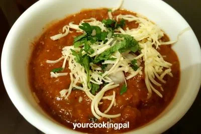 Cheese Pav Bhaji Fondue preparation