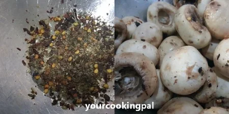 Cheesy Stuffed Mushroom preparation