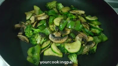 Cheesy Vegetable Stir Fry preparation