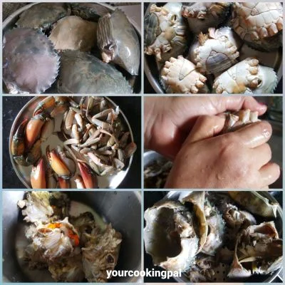Crab Curry preparation