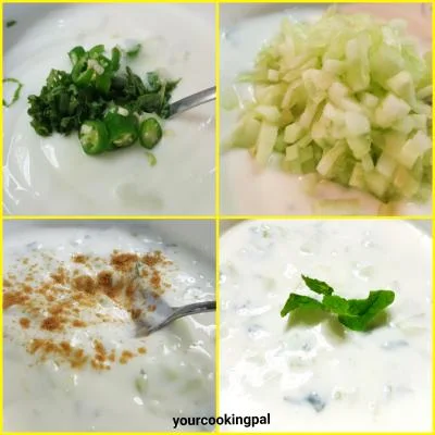 Cumcumber Mint Raita preparation photo 1