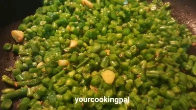 French Beans Stir Fry - Farasbi Bhaaji preparation