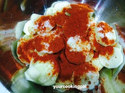 Garlic Potato Fry preparation