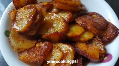 Garlic Potato Fry preparation