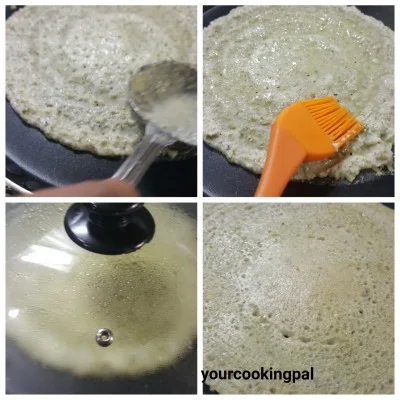 Green Moong Dosa preparation