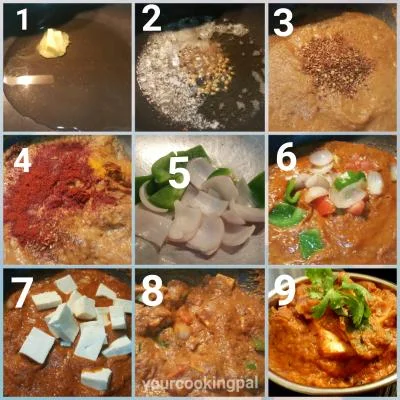 Kadhai Paneer preparation