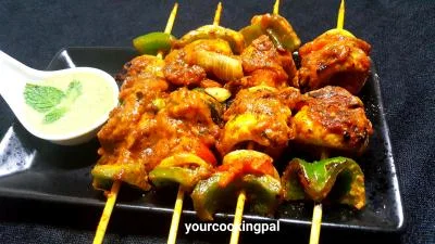 Malai Mushroom Tikka preparation