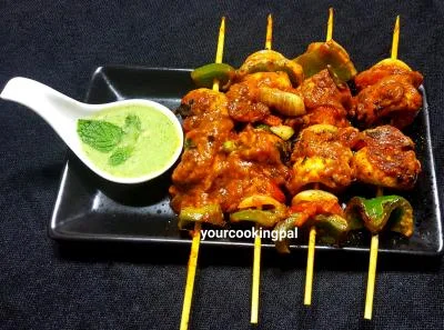 Malai Mushroom Tikka preparation