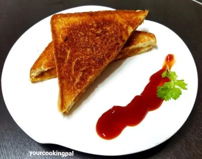 Masala Toast Sandwich preparation