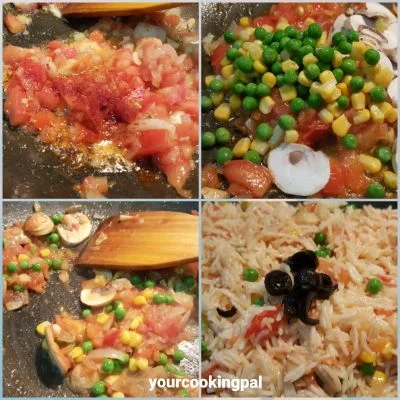 Mediterranean Tomato Rice preparation