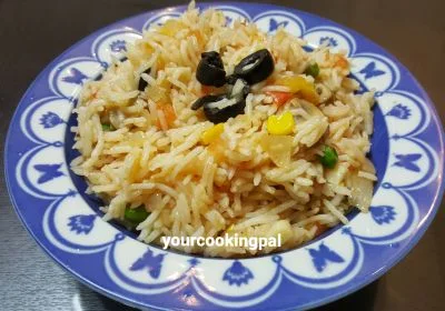 Mediterranean Tomato Rice preparation