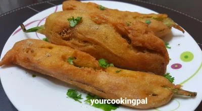 Mirchi Bhajji - Chilli Fritter preparation photo 2