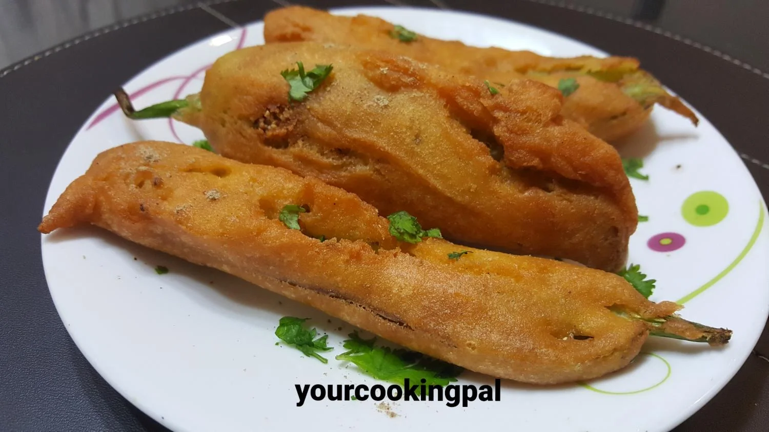 Mirchi Bhajji - Chilli Fritter preparation photo 3