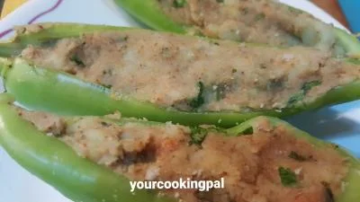 Mirchi Bhajji - Chilli Fritter preparation