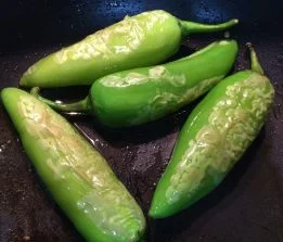 Mirchi Ka Salan (Fried Mild Chillies in Tangy Gravy) preparation