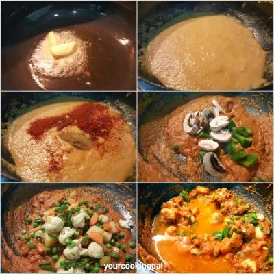 Mix Veg Makhani preparation