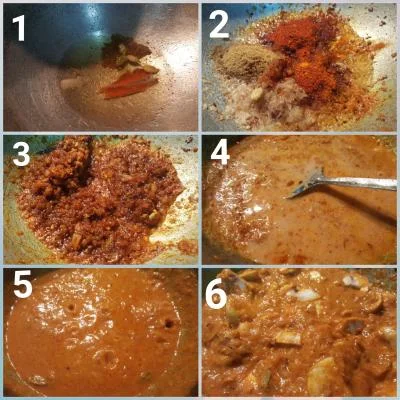 Mushroom Cashewnut Masala preparation