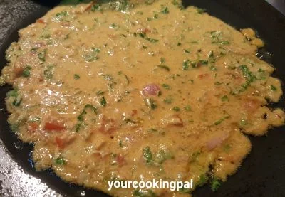 Oats and Spinach Pancake preparation