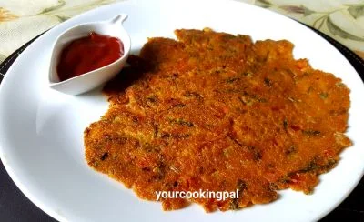 Oats and Spinach Pancake preparation