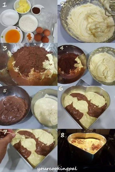 Orange Marble Cake with Orange Sugar Glaze preparation