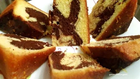 Orange Marble Cake with Orange Sugar Glaze preparation