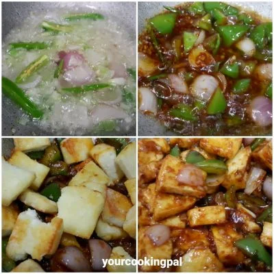 Paneer Chilli preparation
