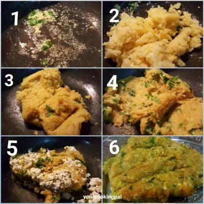 Paneer Potato Frankie preparation