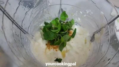 Pudina Chaas - Mint Buttermilk preparation