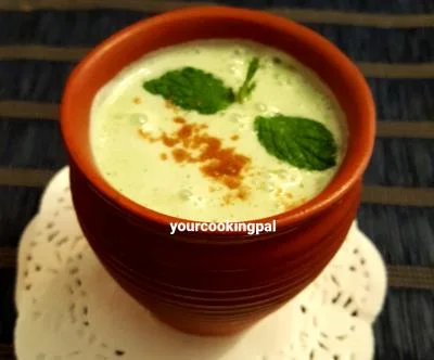 Pudina Chaas - Mint Buttermilk preparation
