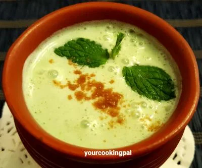 Pudina Chaas - Mint Buttermilk preparation