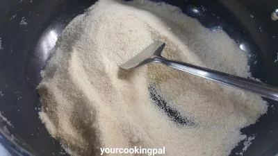 Rava Coconut Ladoo preparation