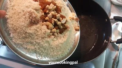 Rava Coconut Ladoo preparation