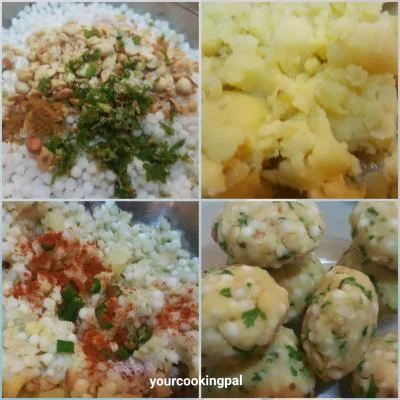 Sabudana Vada / Cheesy Sabudana Vada preparation