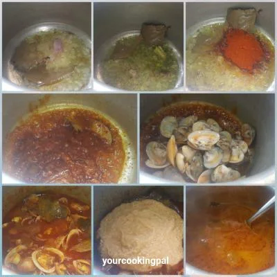 Shimplya - Tisrya - Clams Gravy preparation