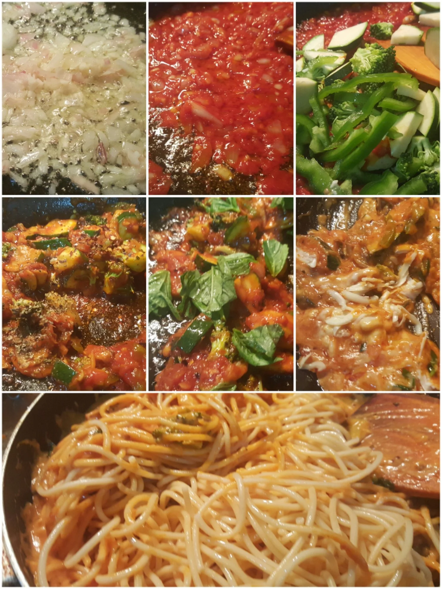 Spaghetti in Red and White Sauce preparation photo 3