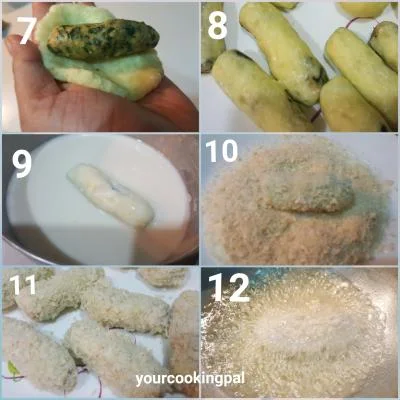 Spinach Cheese Fingers preparation