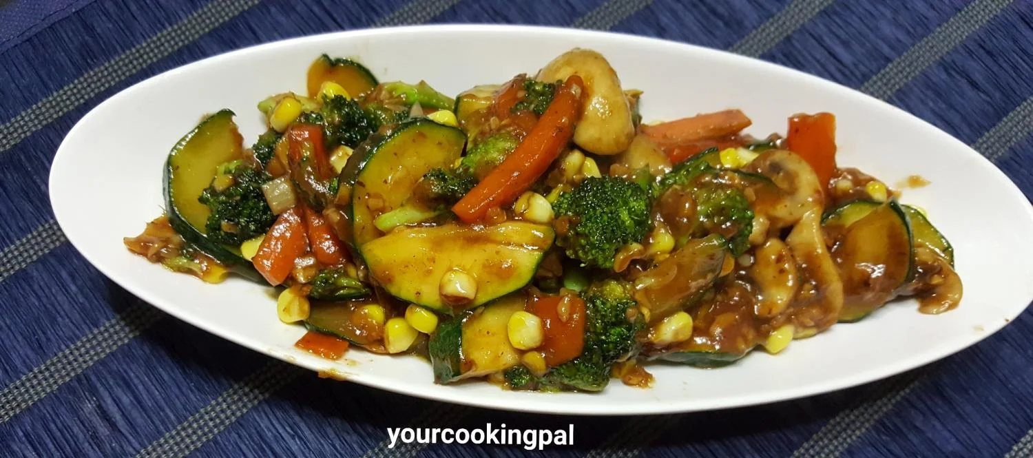 Stir Fried Veggies in Black Bean Sauce preparation photo 3