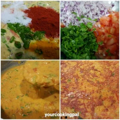 Tomato Omelette preparation