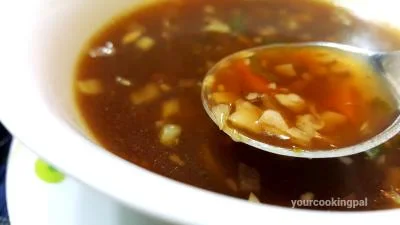 Veg Hot and Sour Soup preparation photo 2