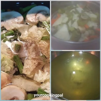 Veg Manchow Soup preparation