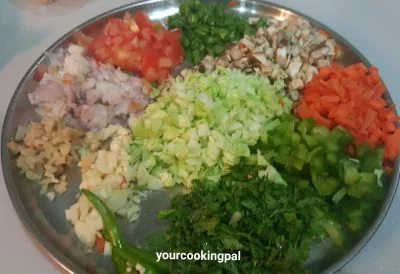 Veg Manchow Soup preparation