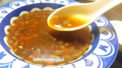 Veg Manchow Soup preparation photo 2