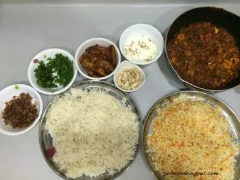 Veg Shahi Biryani preparation