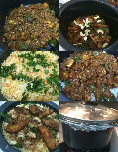 Veg Shahi Biryani preparation